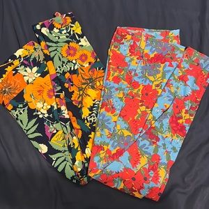 LulaRoe Two Pairs of Floral Leggings
